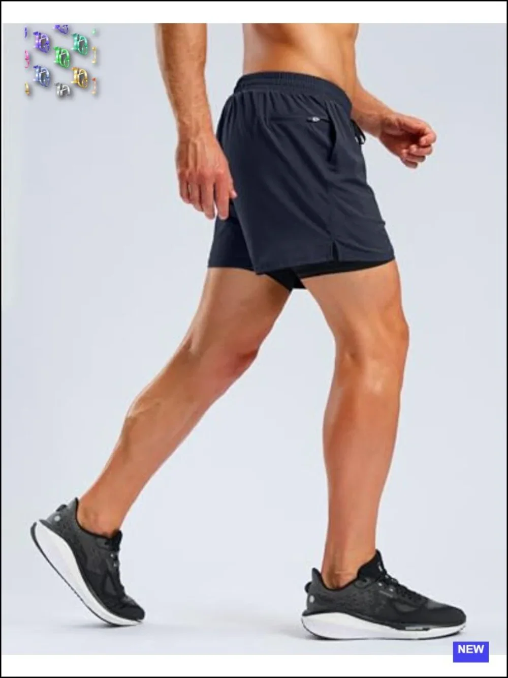 Men's 2-in-1 Running Shorts with Liner, Quick-Dry 4-Pocket Athletic Shorts